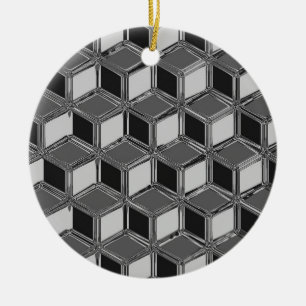 Adorno De Cerámica Cajas cromadas 3-d - gris hematita