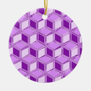Adorno De Cerámica Cajas cromadas 3d - violeta violeta