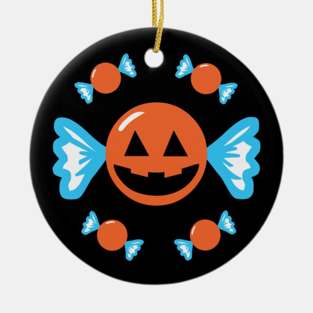 Adorno De Cerámica Calabaza de calabaza (Frente)