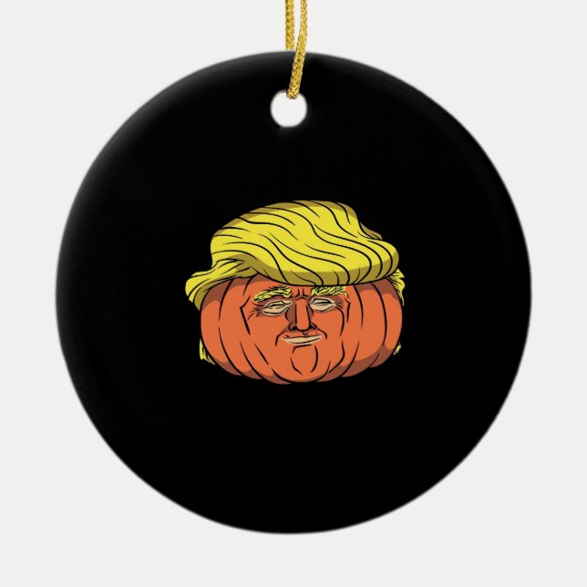 Adorno De Cerámica Calabaza de Donald Trumpkin (Frente)