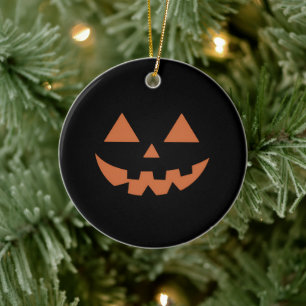 Adorno De Cerámica Calabaza de Halloween con la cara de Jack O' Lante