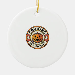 Adorno De Cerámica Calabaza de Halloween Creciendo Mis Colmillos Insi