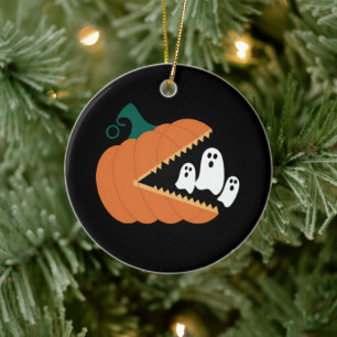 Adorno De Cerámica Calabaza de Halloween Fantasmas Divertidos Niños C