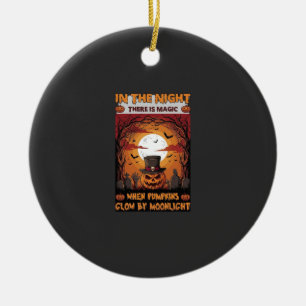 Adorno De Cerámica Calabaza de Halloween Nocturna Sombrero de Copa Mu
