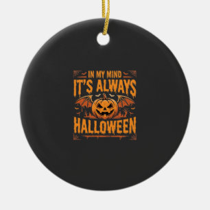 Adorno De Cerámica Calabaza de murciélago de Halloween siempre Diseño