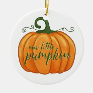 Adorno De Cerámica Calabaza de Naranja de caída de acuarela