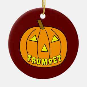 Adorno De Cerámica Calabaza de Trumpet Halloween