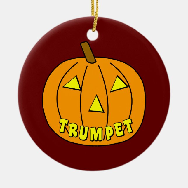 Adorno De Cerámica Calabaza de Trumpet Halloween (Frente)