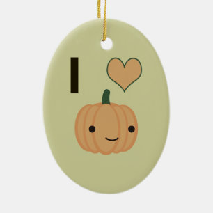Adorno De Cerámica Calabaza en el corazón