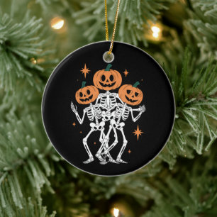 Adorno De Cerámica Calabaza Esqueleto Calabaza de Halloween Temporada