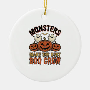 Adorno De Cerámica Calabaza Fantasma de Halloween Grabado Antiguo Div