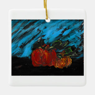 Adorno De Cerámica Calabaza naranja