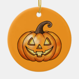 Adorno De Cerámica Calabaza Personalizado naranja con texto Personali