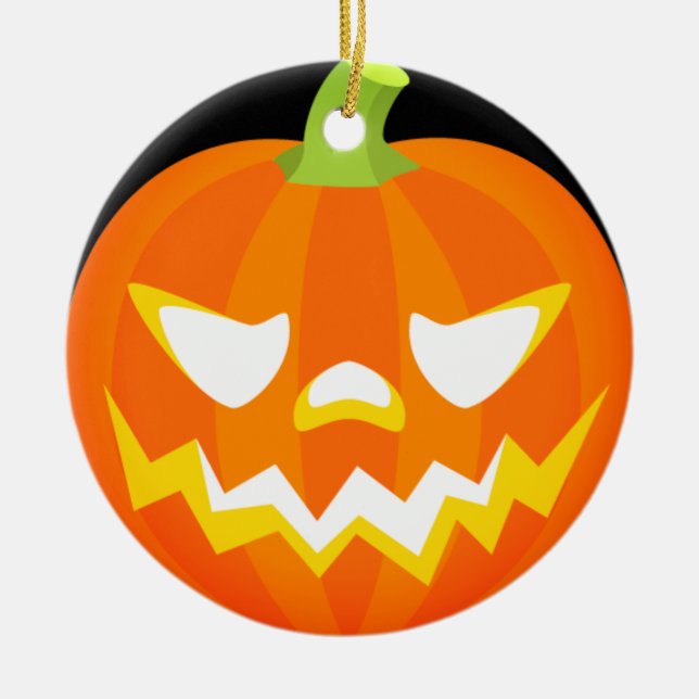 Adorno De Cerámica Calabaza tallada - Halloween (Frente)