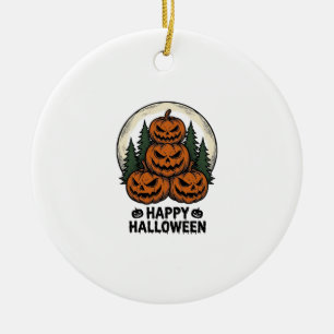 Adorno De Cerámica Calabaza Vintage Halloween Jack O Linterna Bosque