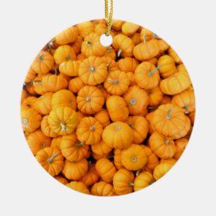 Adorno De Cerámica Calabazas de cosecha de Naranja pequeño