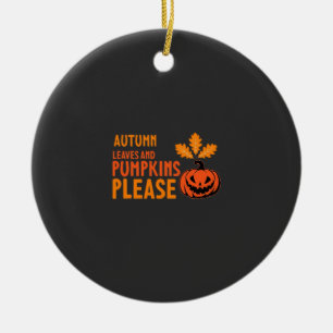 Adorno De Cerámica Calabazas De Hojas De Otoño Por Favor Calabaza De 