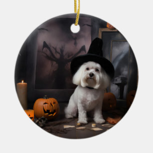 Adorno De Cerámica Calabazas maltesas asustan a Halloween