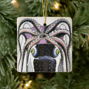 Adorno De Cerámica Calamar Gigante o Pulpo, Animal de Vida Marina Ant