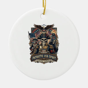 Adorno De Cerámica Calavera Colonial Patriótica Comandante Oscuro Pat