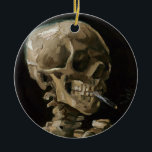 Adorno De Cerámica Calavera con arte Vicente van Gogh<br><div class="desc">Vicente van Gogh (Holandés, 1853 - 1890) Calavera de un esqueleto con cigarrillo en llamas, 1885-86, Aceite sobre lienzo sin marco: 32 cm × 24, 5 cm (13 in × 9, 6 pulgadas) Trabajo inicial de Vincent van Gogh. Este pequeño cuadro forma parte de la colección permanente del Museo Van...</div>