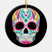 Calavera de azúcar florida