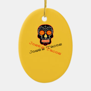Adorno De Cerámica Calavera de Azúcar Negra