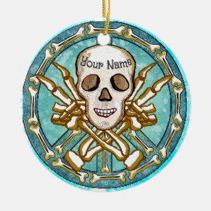 Adorno De Cerámica Calavera de esqueleto de la paz