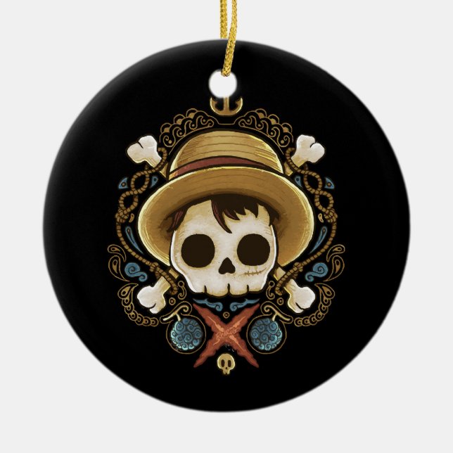 Adorno De Cerámica Calavera de pirata (Frente)