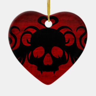 Adorno De Cerámica Calavera de vampiros fangoso oscuro rojo oscuro