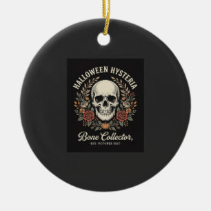 Adorno De Cerámica Calavera Floral de Halloween Diseño de Coleccionis