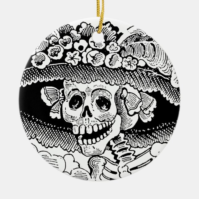 Adorno De Cerámica Calavera Garbancera (Catrina) por José Posada (Frente)