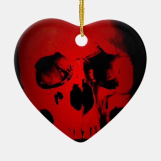 Adorno De Cerámica Calavera roja (Frente)
