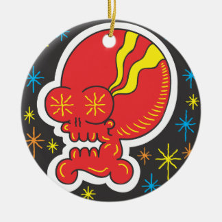 Adorno De Cerámica Calavera roja