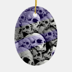Adorno De Cerámica Calaveras (resaltados azules)