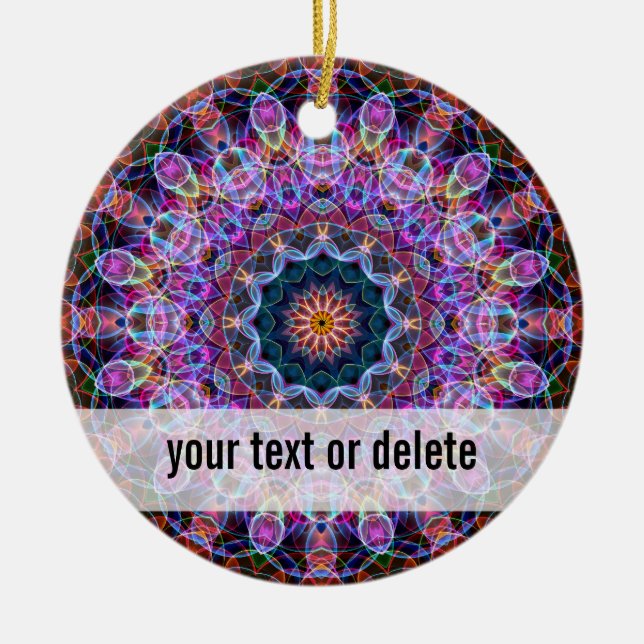 Adorno De Cerámica Caleidoscopio púrpura de Lotus (Frente)