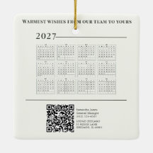 Calendario 2027 Cottage Navidad Código QR Negocio