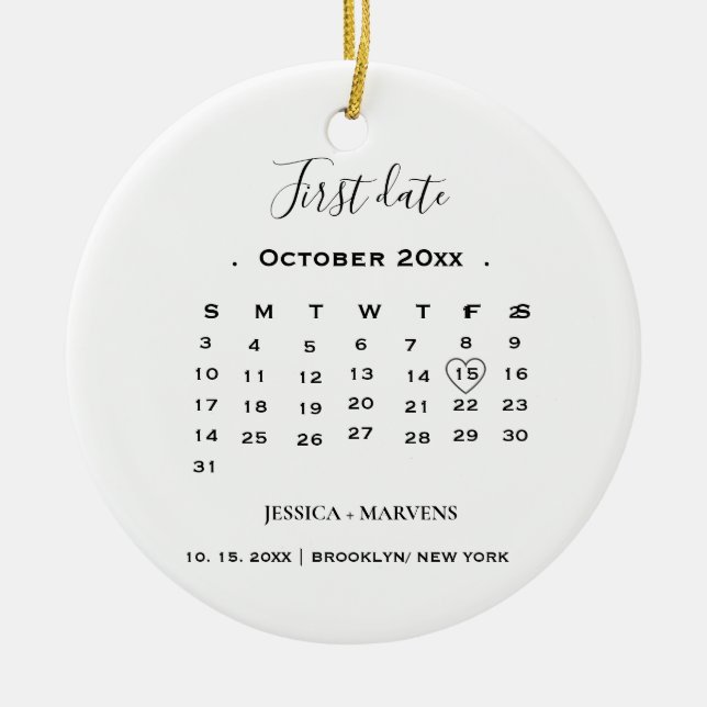 Adorno De Cerámica Calendario de regalos para el aniversario Navidade (Frente)