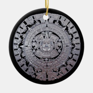 Adorno De Cerámica Calendario maya azteca moderno