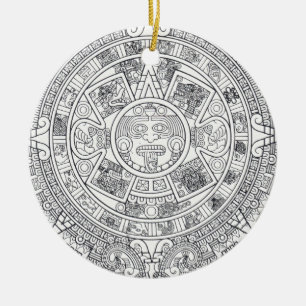 Adorno De Cerámica 'Calendario maya Stone