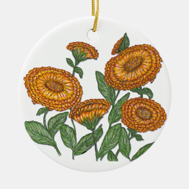 Adorno De Cerámica Calendula (Frente)