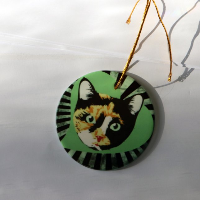 Adorno De Cerámica Calico Cat (Subido por el creador)