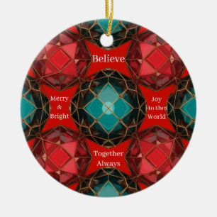 Adorno De Cerámica Calidoscopio de joyas de Navidad