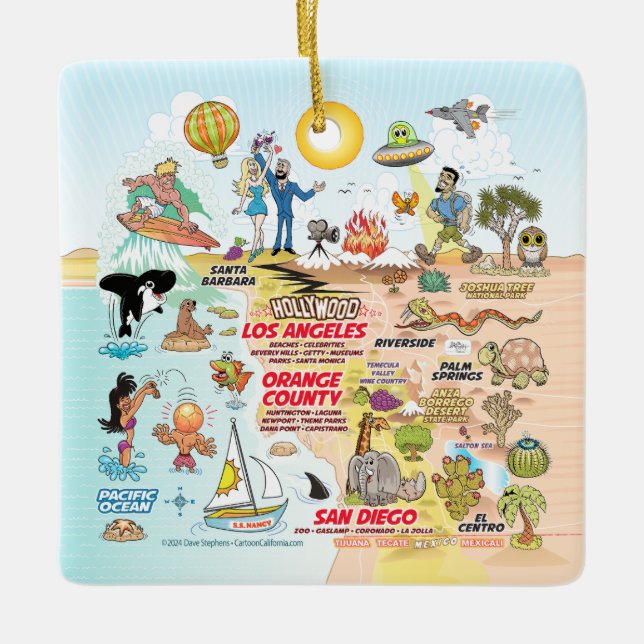 Adorno De Cerámica California del Sur (Anverso)