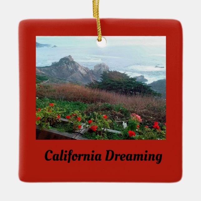 Adorno De Cerámica California Dreaming Rocky Point Coastal Red (Anverso)