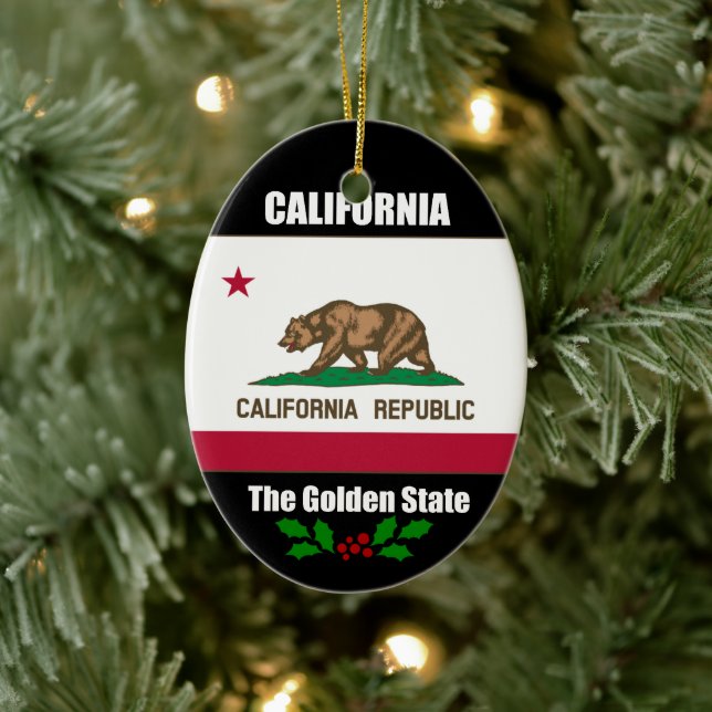 Adorno De Cerámica California, el estado de oro, (Árbol)
