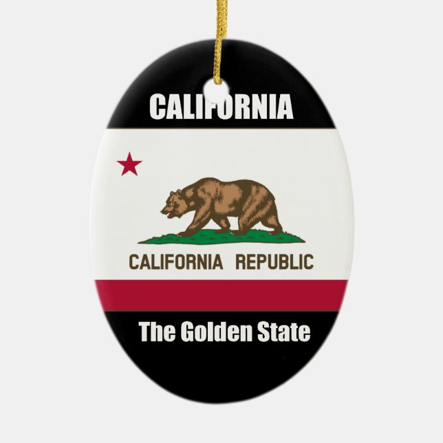 Adorno De Cerámica California, el estado de oro (Frente)