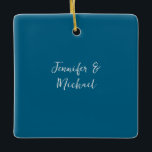 Adorno De Cerámica Caligrafía azul oceánica minimalista profesional<br><div class="desc">Tu nombre sorprenderá a todos en un instante.</div>