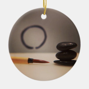 Adorno De Cerámica Caligrafía china con piedras en el cairn