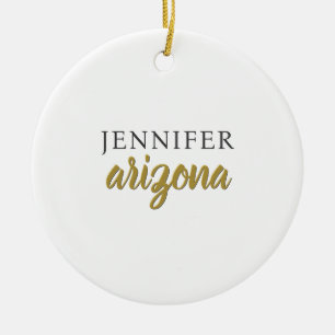 Adorno De Cerámica Caligrafía Elegante Sencilla Agregar Nombre Propio